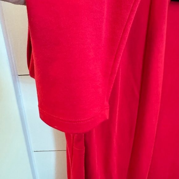 LL BEAN 100% Supina Pima Red cotton woman pocketed plus size open cardigan 1X - Picture 6 of 10